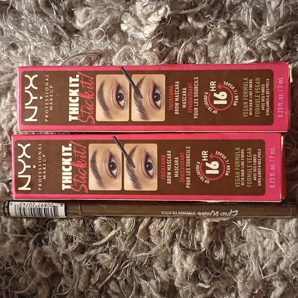 NYX (2)BRUNETTE EYEBROW THICK IT STICK IT & EPIC WEAR LINER STICK ALL TIME OLIVE